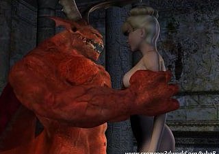 Animacja 3D: Red Demon Fucks Blond Babe