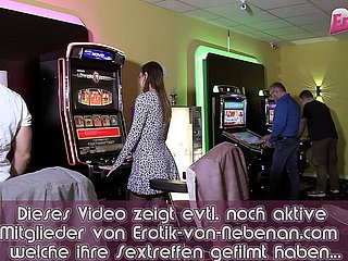 german teen at public flashing bukkake gangbang in casino
