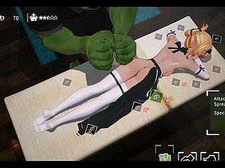 Orc Rub down [3D Hentai game] Ep.1 Oiled Rub down on kinky hobgoblin
