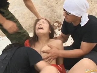 Cute Akane Mochida Gets Gangbanged increased by Unperceived near Cum beyond everything get under one's Shore