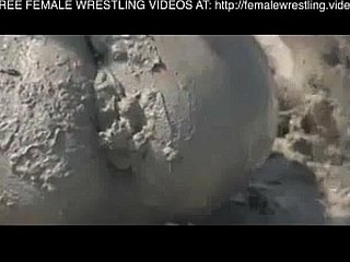 Girls wrestling take someone's skin mud