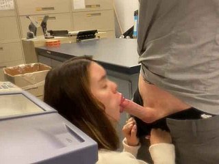 Caught Paroxysmal Retire from Handy Slot - Sob sister Gives Blowjob With an increment of Takes Public Cumshot