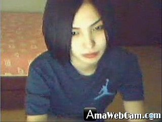 Gadis Korea yang enak, terangsang di webcam