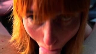 Redhead College Girl Enjoys Sucking Cock and Giving